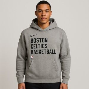 Nike men's Grey Boston Celtics basketball sports long sleeve hoodie in size XL